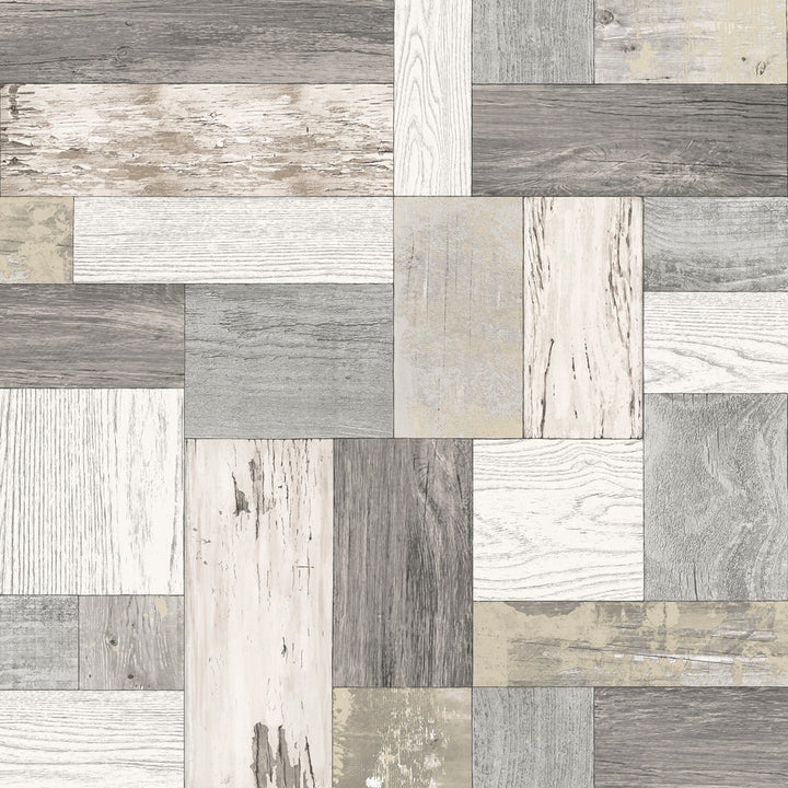 Knock on Wood Neutral Distressed Wallpaper by A-Street Prints Trilogy Covers about 56.4 square feet 20.5-in by 33-ft long roll Unpasted 20.9 - Fabric Carolina -