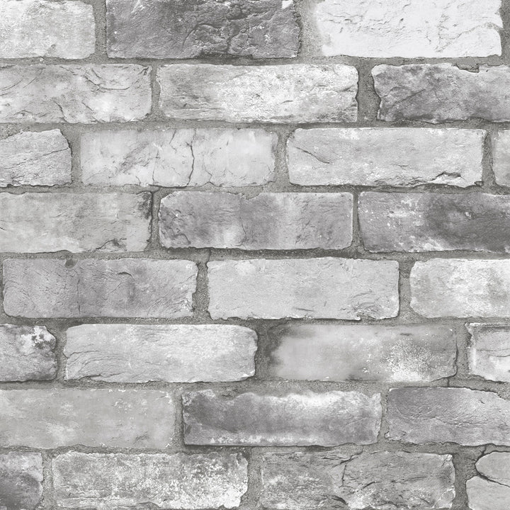 Rustin Grey Reclaimed Bricks Wallpaper by A-Street Prints Trilogy Covers about 56.4 square feet 20.5-in by 33-ft long roll Unpasted 20.9 - Fabric Carolina -