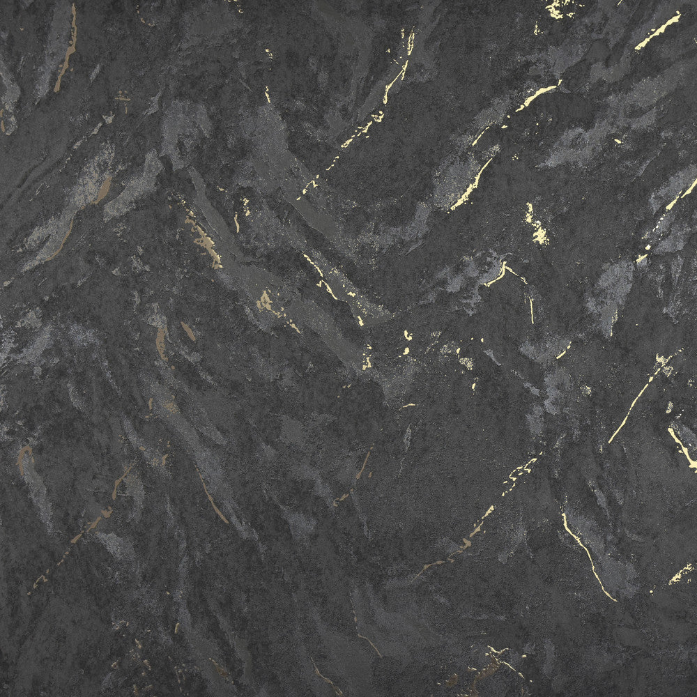 Titania Black Marble Texture Wallpaper by Brewster Polished Covers about 75.6 square feet China Unpasted 12.6-in repeat, drop match 27.5-in by 33-ft long roll - Fabric Carolina -