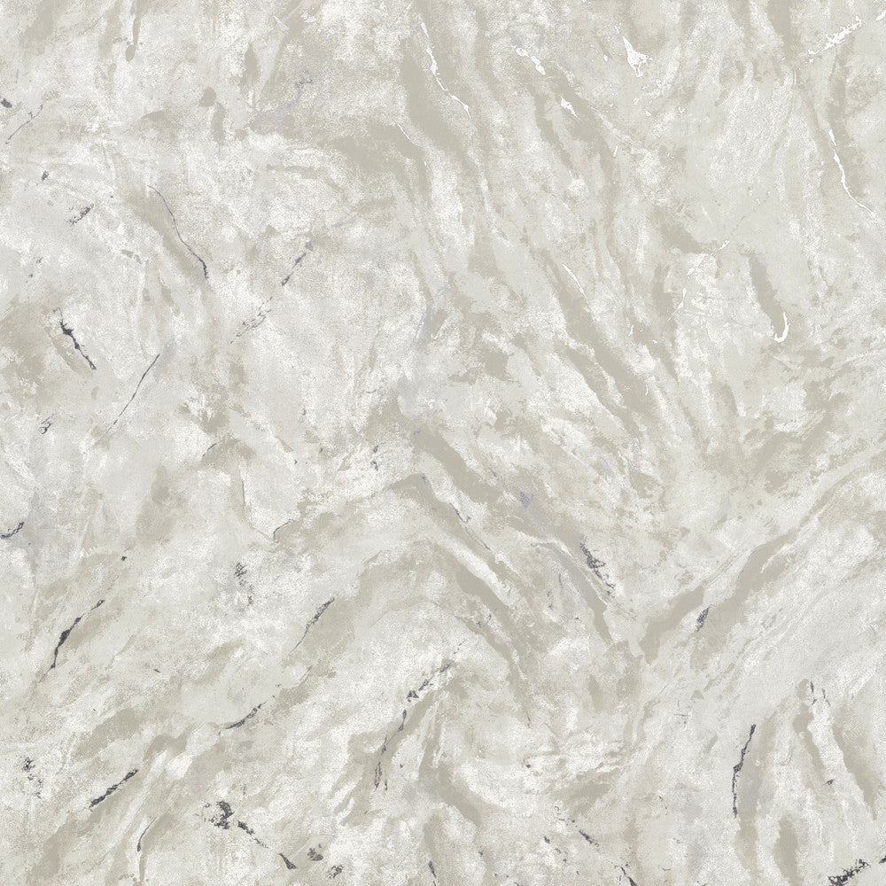 Titania Silver Marble Texture Wallpaper by Brewster Polished Covers about 75.6 square feet 27.5-in by 33-ft long roll Unpasted 12.6 - Fabric Carolina -