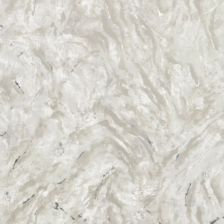 Titania Silver Marble Texture Wallpaper by Brewster Polished Covers about 75.6 square feet 27.5-in by 33-ft long roll Unpasted 12.6 - Fabric Carolina -