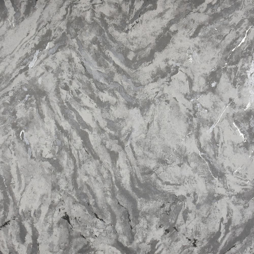 Titania Pewter Marble Texture Wallpaper by Brewster Polished Covers about 75.6 square feet 27.5-in by 33-ft long roll Unpasted 12.6 - Fabric Carolina -