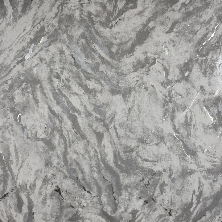 Titania Pewter Marble Texture Wallpaper by Brewster Polished Covers about 75.6 square feet 27.5-in by 33-ft long roll Unpasted 12.6 - Fabric Carolina -