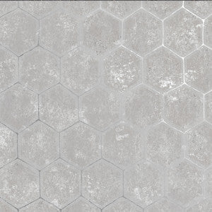 Starling Grey Honeycomb Wallpaper by Brewster