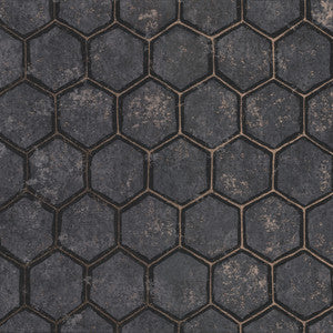 Starling Charcoal Honeycomb Wallpaper by Brewster