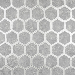 Starling Pewter Honeycomb Wallpaper by Brewster