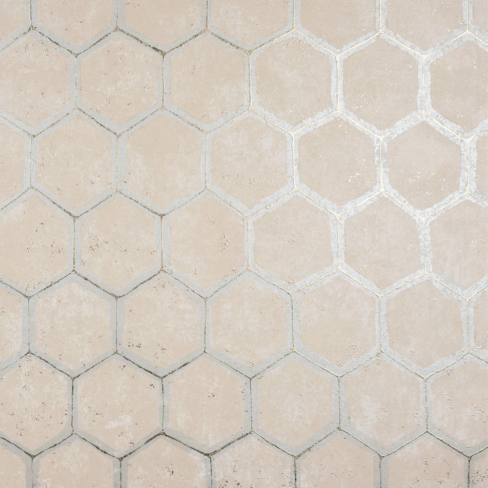 Starling Copper Honeycomb Wallpaper by Brewster Polished Covers about 75.6 square feet 27.5-in by 33-ft long roll Unpasted 12.6 - Fabric Carolina -