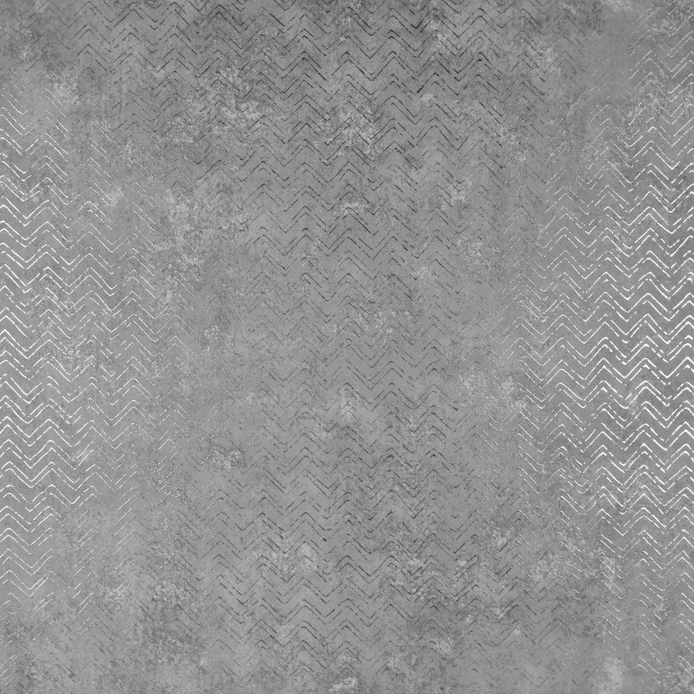 Luna Pewter Distressed Chevron Wallpaper by Brewster Polished Covers about 75.6 square feet 27.5-in by 33-ft long roll Unpasted 12.6 - Fabric Carolina -
