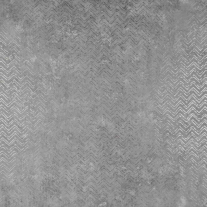 Luna Pewter Distressed Chevron Wallpaper by Brewster Polished Covers about 75.6 square feet 27.5-in by 33-ft long roll Unpasted 12.6 - Fabric Carolina -