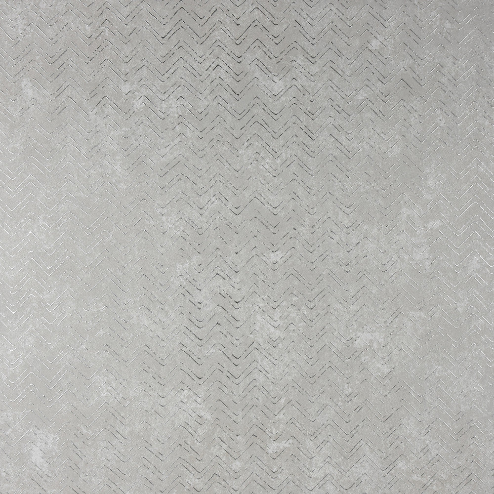 Luna Silver Distressed Chevron Wallpaper by Brewster Polished Covers about 75.6 square feet 27.5-in by 33-ft long roll Unpasted 12.6 - Fabric Carolina -
