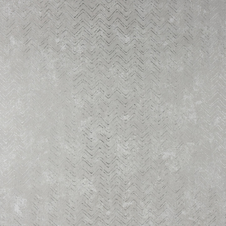Luna Silver Distressed Chevron Wallpaper by Brewster Polished Covers about 75.6 square feet 27.5-in by 33-ft long roll Unpasted 12.6 - Fabric Carolina -