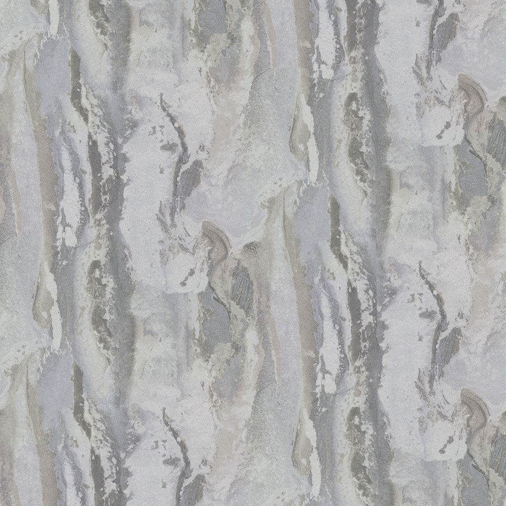 Vapor Silver Stone Wallpaper by Brewster Polished Covers about 57.8 square feet 21-in by 33-ft long roll Unpasted 12.6 - Fabric Carolina -
