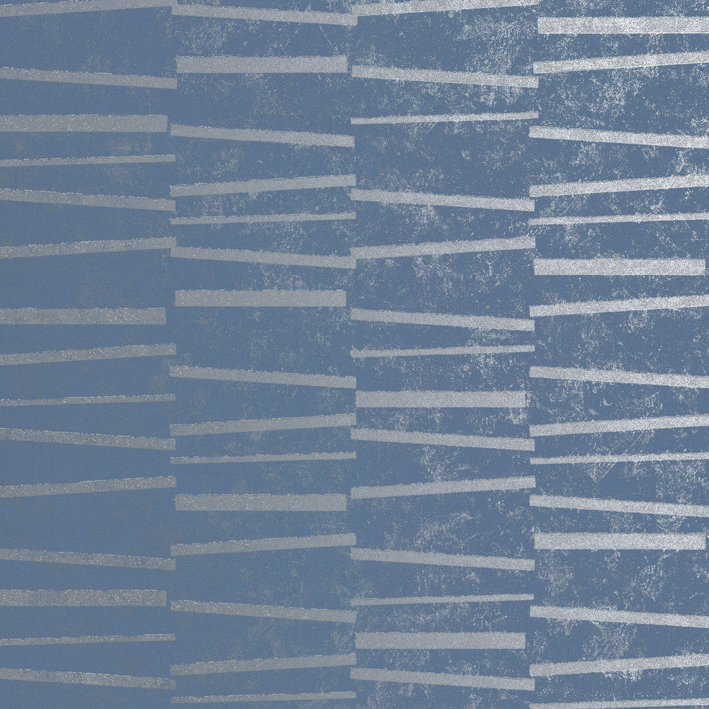 Luminescence Blue Abstract Stripe Wallpaper by Brewster Polished Covers about 57.8 square feet 21-in by 33-ft long roll Unpasted 20.9 - Fabric Carolina -