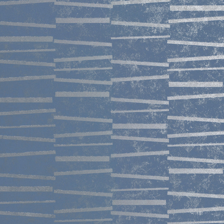 Luminescence Blue Abstract Stripe Wallpaper by Brewster Polished Covers about 57.8 square feet 21-in by 33-ft long roll Unpasted 20.9 - Fabric Carolina -