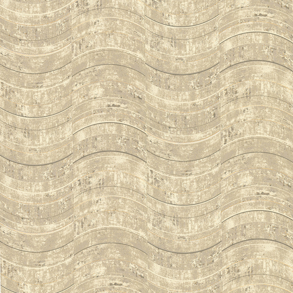 Hydra Taupe Geometric Wallpaper by Brewster Polished Covers about 57.8 square feet 21-in by 33-ft long roll Unpasted 25.2 - Fabric Carolina -