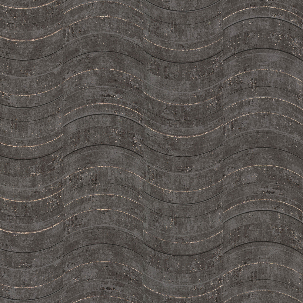 Hydra Dark Grey Geometric Wallpaper by Brewster Polished Covers about 57.8 square feet 21-in by 33-ft long roll Unpasted 25.2 - Fabric Carolina -