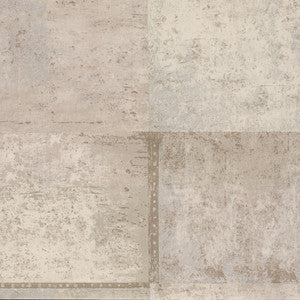Vela Taupe Distressed Geometric Wallpaper by Brewster