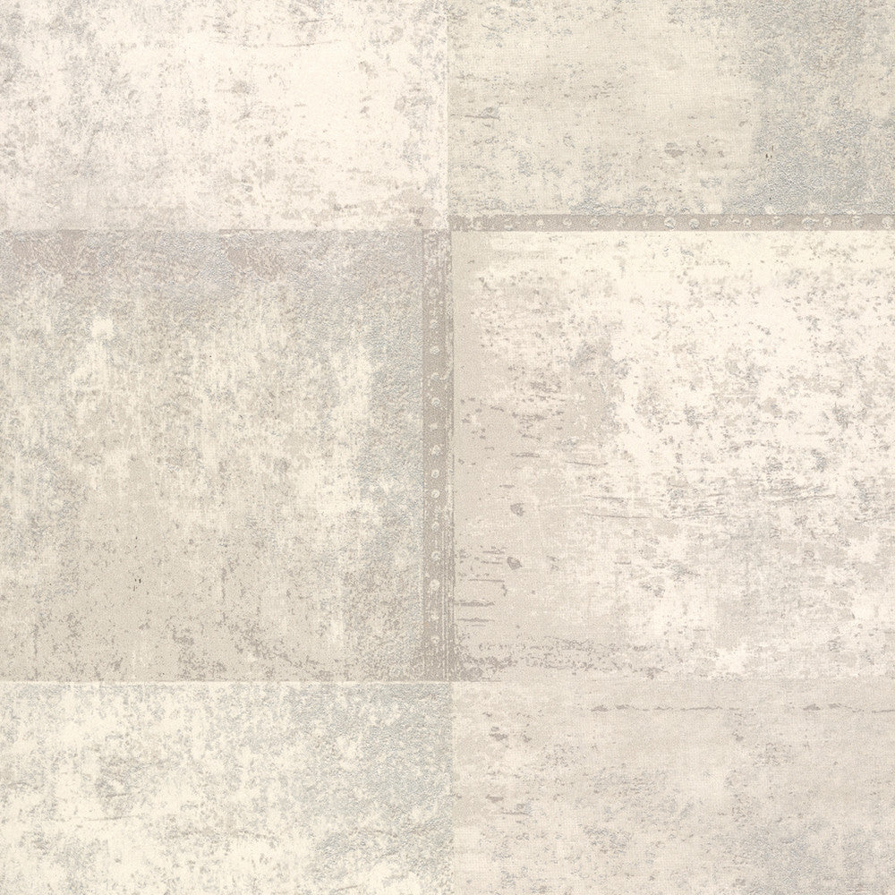Vela Ivory Distressed Geometric Wallpaper by Brewster Polished Covers about 57.8 square feet 21-in by 33-ft long roll Unpasted 20.9 - Fabric Carolina -