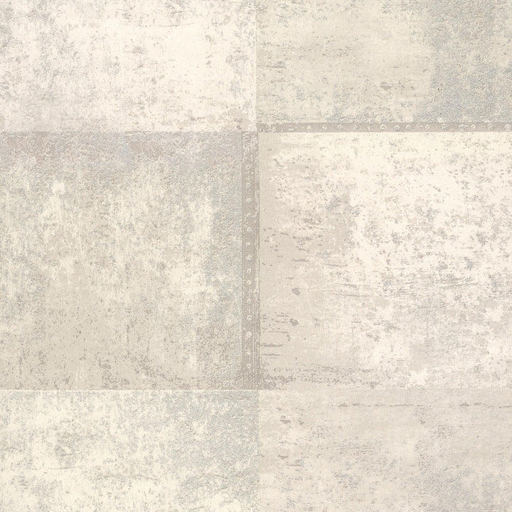 Vela Ivory Distressed Geometric Wallpaper by Brewster Polished Covers about 57.8 square feet 21-in by 33-ft long roll Unpasted 20.9 - Fabric Carolina -