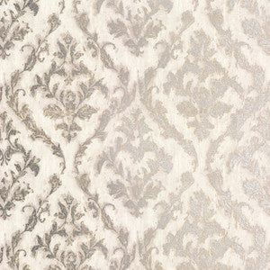 Lyra Light Grey Damask Wallpaper by Brewster