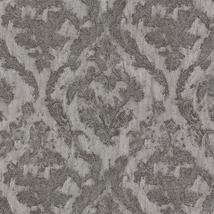 Lyra Pewter Damask Wallpaper by Brewster