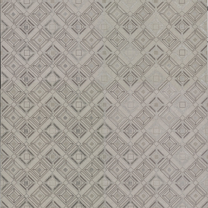 Sonic Light Grey Geometric Wallpaper by Brewster Polished Covers about 57.8 square feet 21-in by 33-ft long roll Unpasted 20.9 - Fabric Carolina -