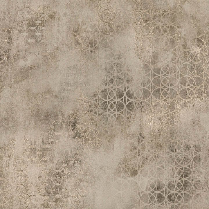 Fornax Brass Geometric Wallpaper by Brewster Polished Covers about 57.8 square feet 21-in by 33-ft long roll Unpasted 12.6 - Fabric Carolina -