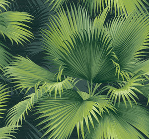 Summer Palm Dark Green Tropical Wallpaper by A-Street Prints