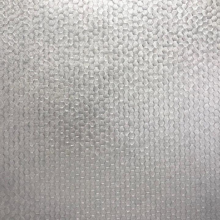 Carbon Silver Honeycomb Geometric Wallpaper by Brewster Polished Covers about 56.4 square feet 20.5-in by 33-ft long roll Unpasted 20.9 - Fabric Carolina -