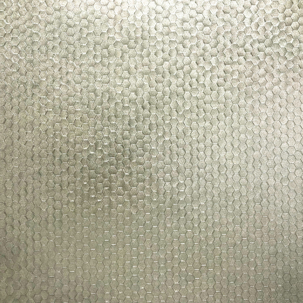 Carbon Platinum Honeycomb Geometric Wallpaper by Brewster Polished Covers about 56.4 square feet 20.5-in by 33-ft long roll Unpasted 20.9 - Fabric Carolina -