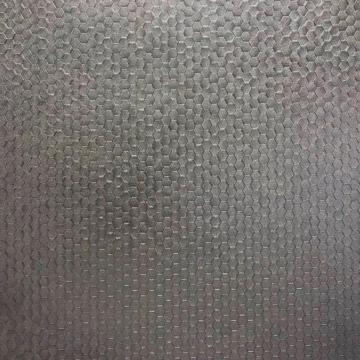 Carbon Pewter Honeycomb Geometric Wallpaper by Brewster Polished Covers about 56.4 square feet 20.5-in by 33-ft long roll Unpasted 20.9 - Fabric Carolina -