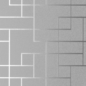 Mason Silver Geometric Wallpaper by Brewster