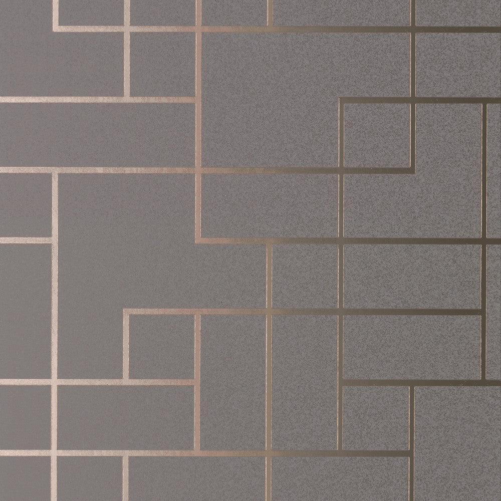 Mason Dark Grey Geometric Wallpaper by Brewster Polished Covers about 56.4 square feet 20.5-in by 33-ft long roll Unpasted 20.9 - Fabric Carolina -