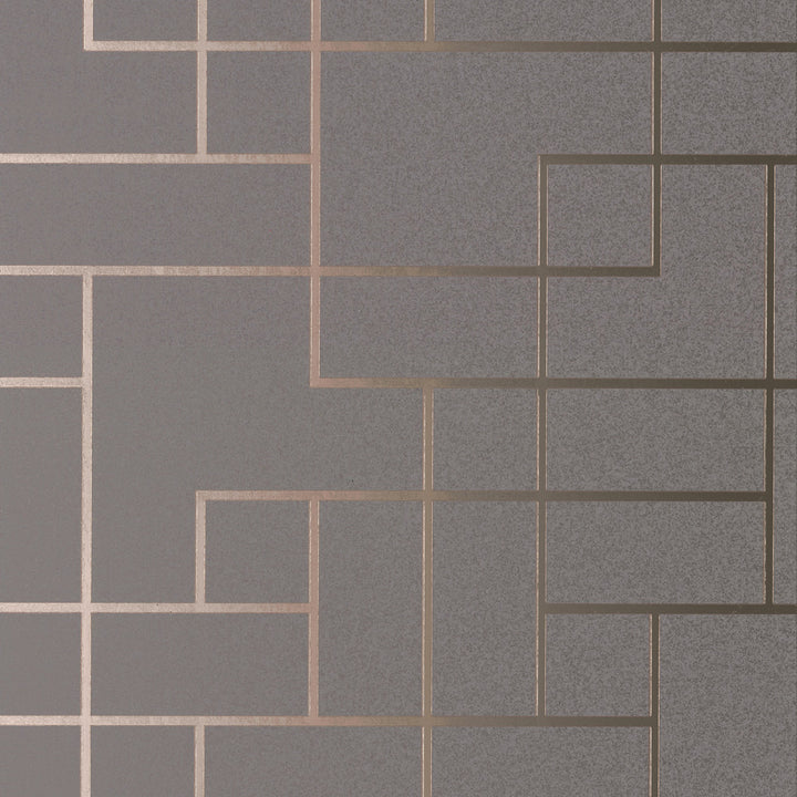 Mason Dark Grey Geometric Wallpaper by Brewster Polished Covers about 56.4 square feet 20.5-in by 33-ft long roll Unpasted 20.9 - Fabric Carolina -