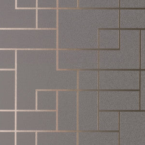 Mason Dark Grey Geometric Wallpaper by Brewster