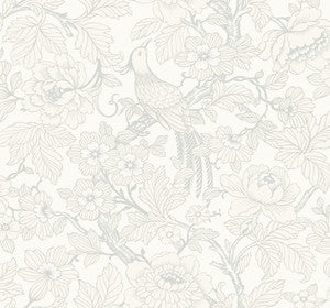 Beaufort Dove Peony Chinoiserie Wallpaper by A-Street Prints