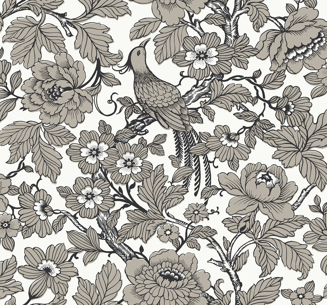 Beaufort Black Peony Chinoiserie Wallpaper by A-Street Prints Designer