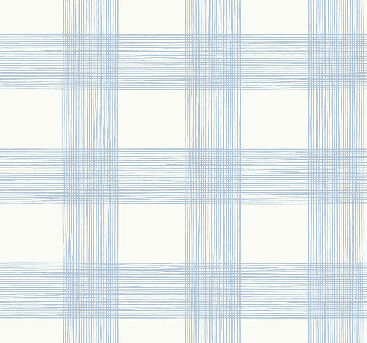 Scarborough Light Blue Striated Plaid Wallpaper by A-Street Prints Newport Covers about 60.8 square feet 27-in by 27-ft long roll Unpasted 25.2 - Fabric Carolina -