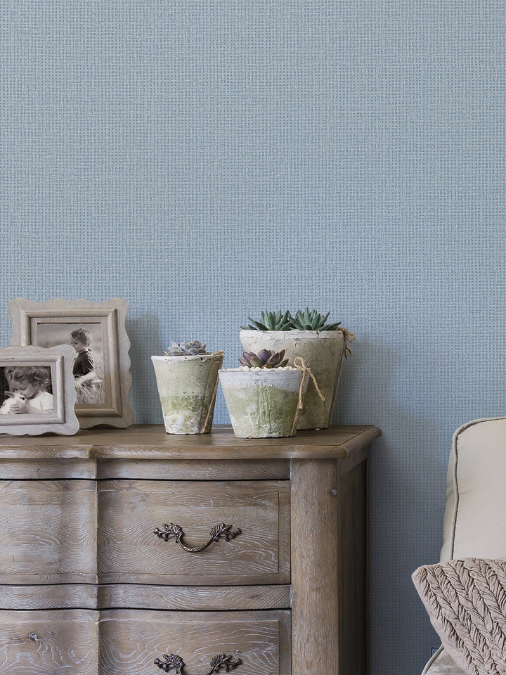 Marblehead Bluebell Basket Weave Wallpaper by A-Street Prints Designer