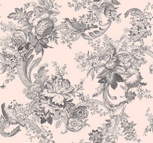 Carmel Blush Baroque Florals Wallpaper by A-Street Prints