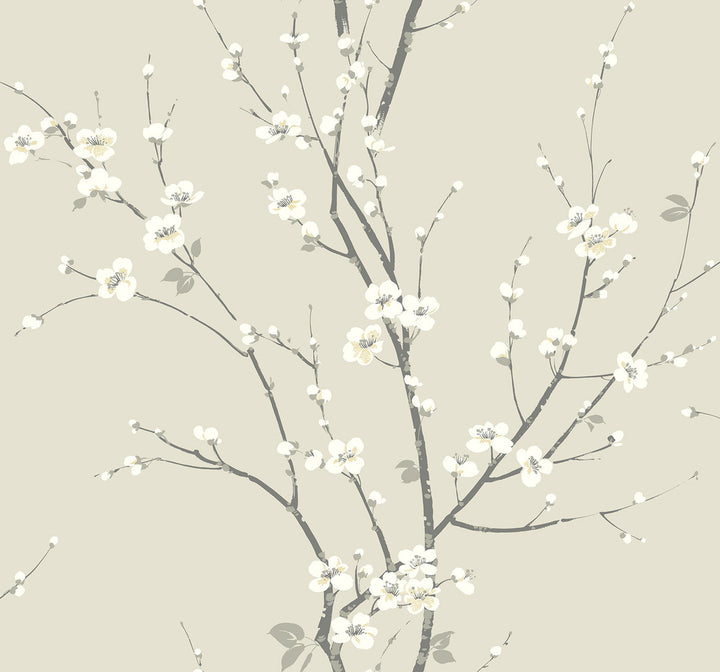 Monterey Ivory Floral Branch Wallpaper by A-Street Prints Newport Covers about 60.8 square feet 27-in by 27-ft long roll Unpasted 25.2 - Fabric Carolina -