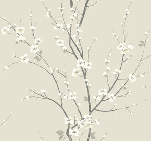 Monterey Ivory Floral Branch Wallpaper by A-Street Prints