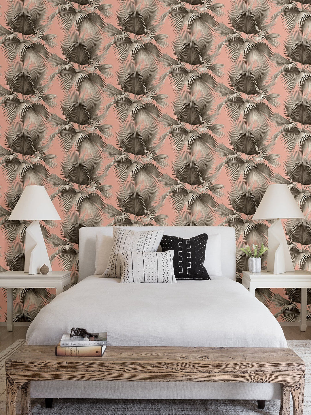 Summer Palm Blush Tropical Wallpaper by A-Street Prints Designer