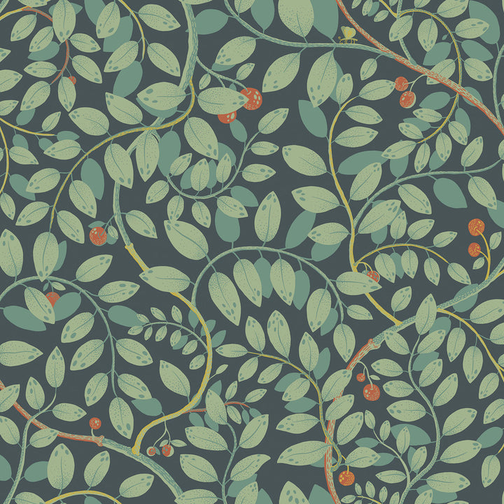 Kirke Turquoise Leafy Vines Wallpaper by A-Street Prints Lina Covers about 57.5 square feet 20.9-in by 33-ft long roll Unpasted 20.9 - Fabric Carolina -