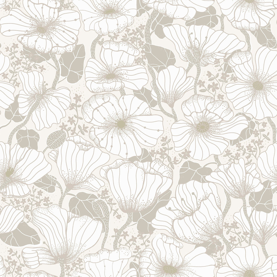 Matilda Grey Poppy Fields Wallpaper by A-Street Prints Designer