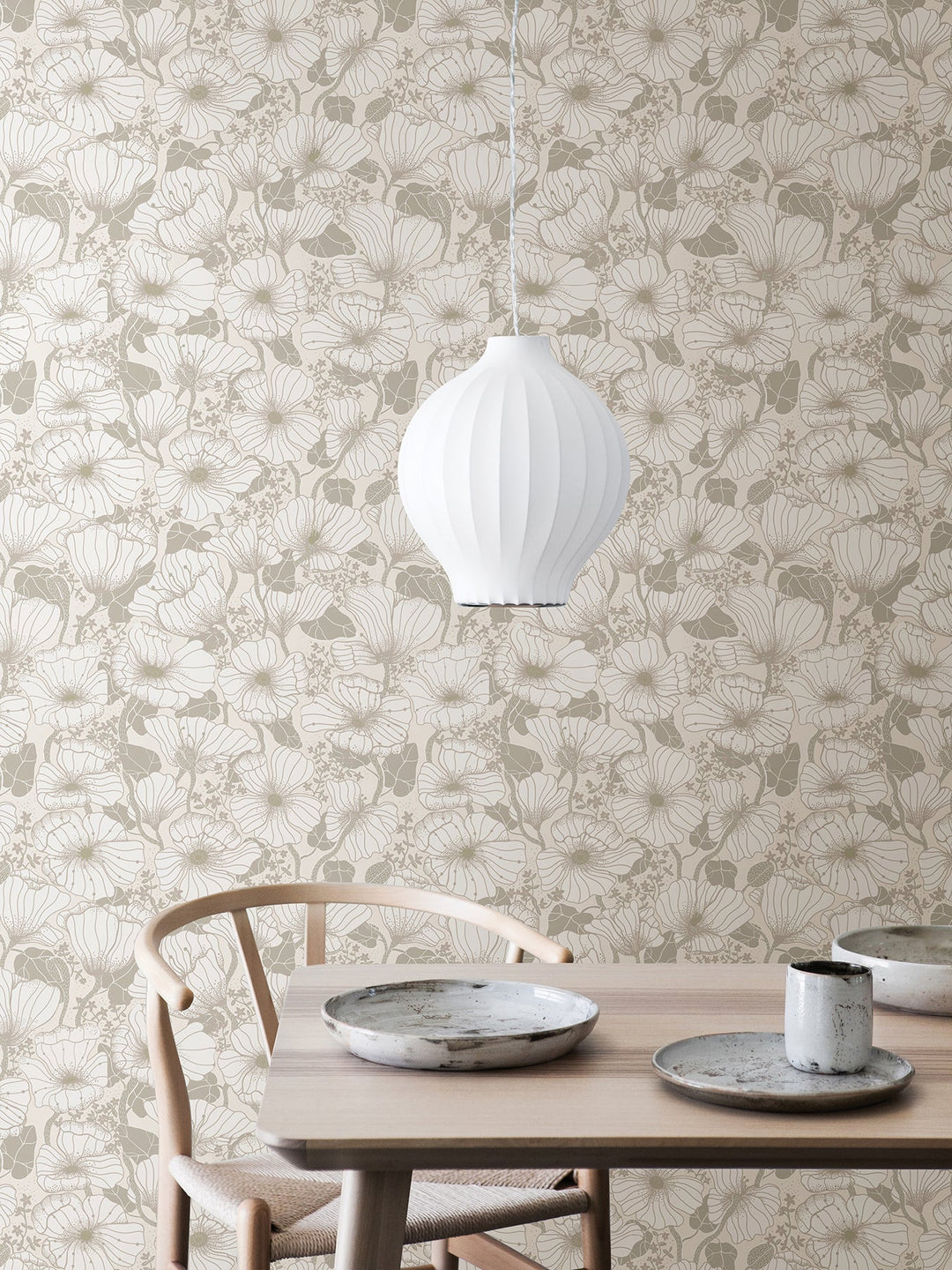 Matilda Grey Poppy Fields Wallpaper by A-Street Prints Designer