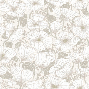 Matilda Grey Poppy Fields Wallpaper by A-Street Prints