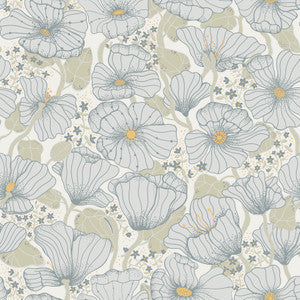 Matilda Blue Poppy Fields Wallpaper by A-Street Prints