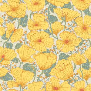 Matilda Yellow Poppy Fields Wallpaper by A-Street Prints