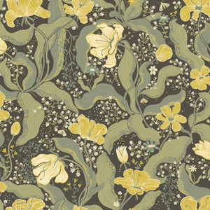 Bodri Green Tulip Garden Wallpaper by A-Street Prints